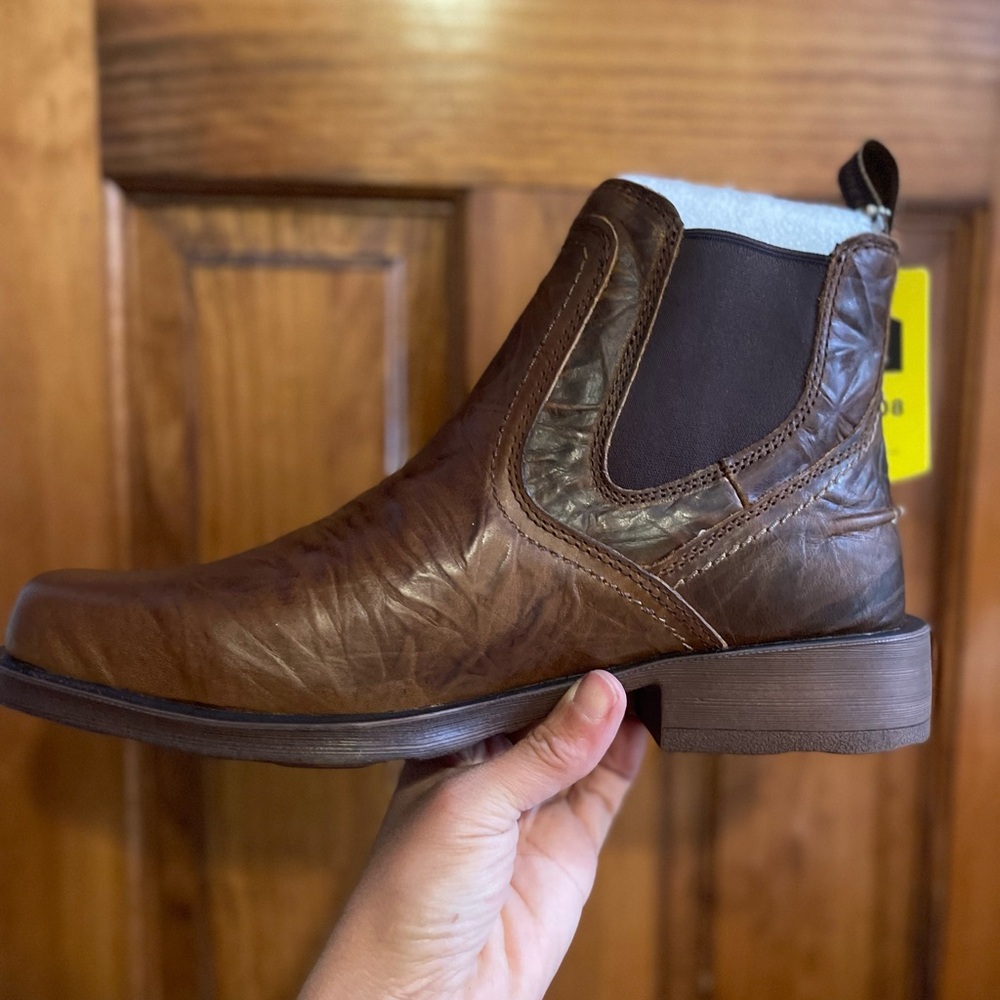 Sureway Mens western slip on work/casual work boots-pull on